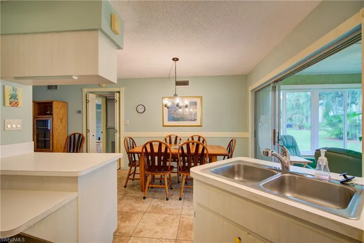 A large capacity double sink & one of the multiple countertops