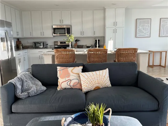 View of tiled living room