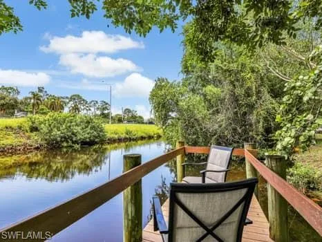 Dock with a water view