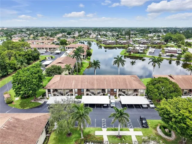 Aerial view carport directly in front of the home