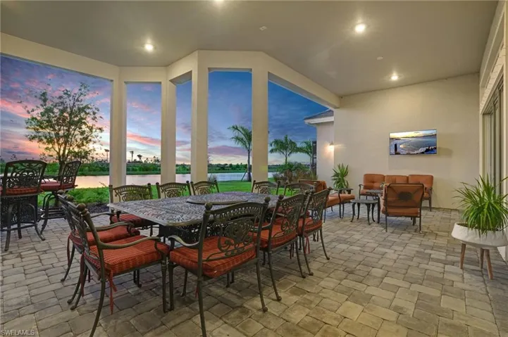View of patio featuring outdoor dining space