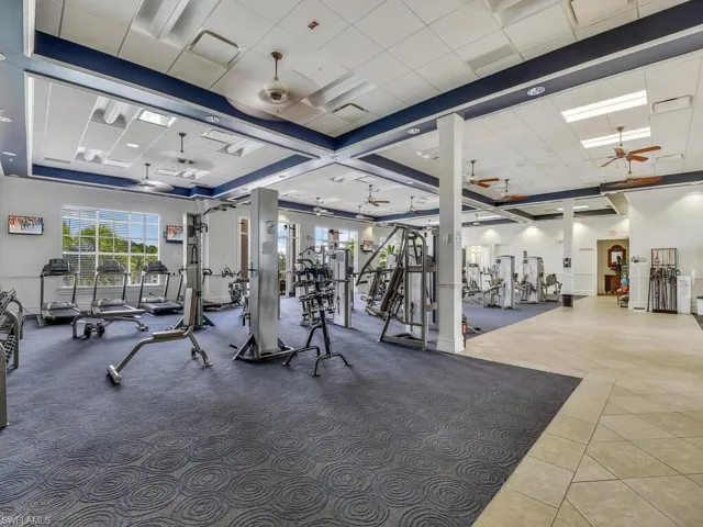 Fitness Center, features cardio and strength training equipment along with rooms for aerobics, yoga and a number of group exercise classes.