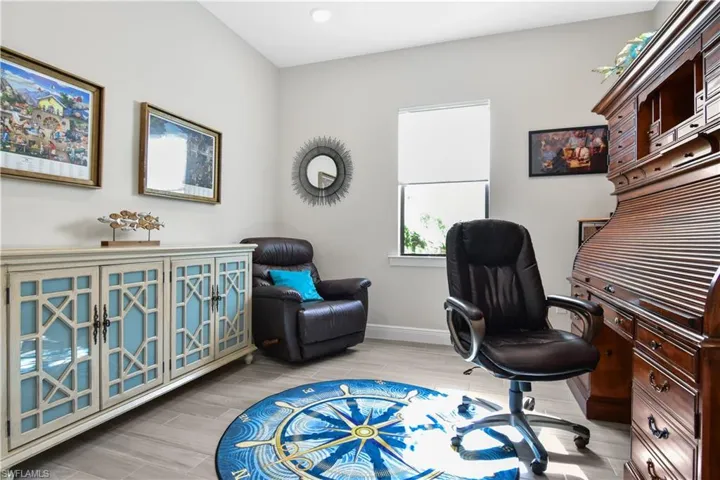 Den, currently being used as a home office