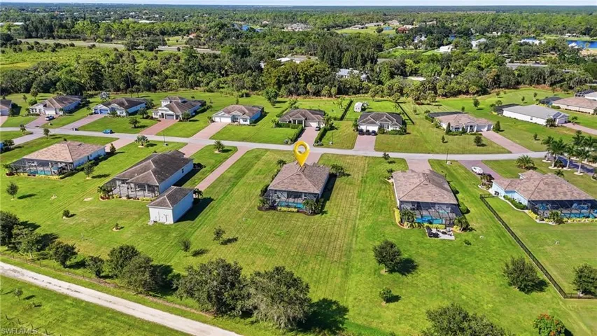 Aerial perspective of estate living at its finest