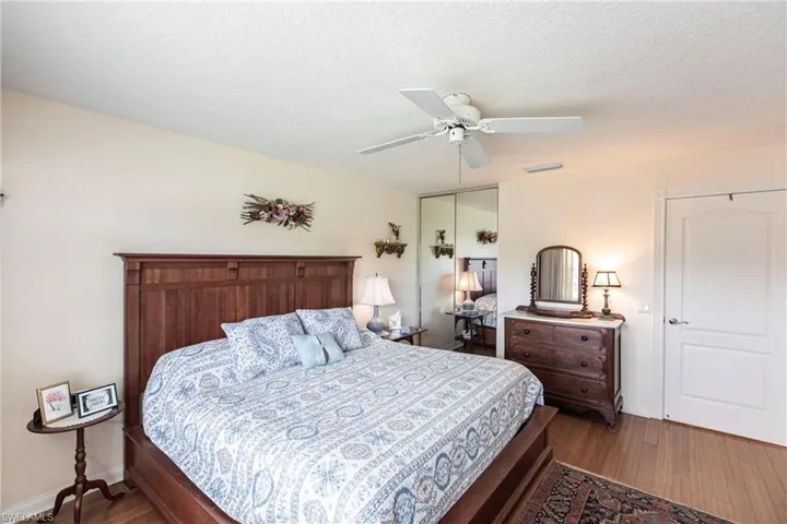 Walk in closet in master bedroom.