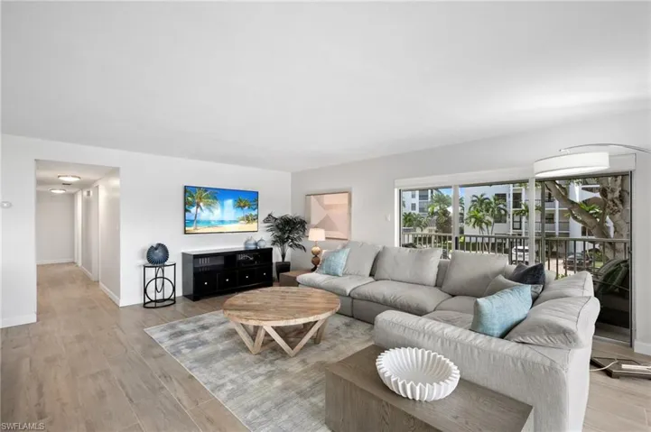 Living room featuring light wood-type flooring