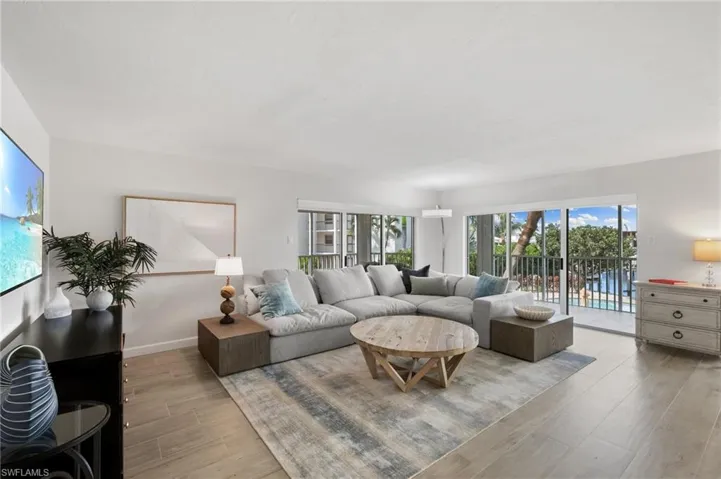 Living room featuring light hardwood / wood-style flooring