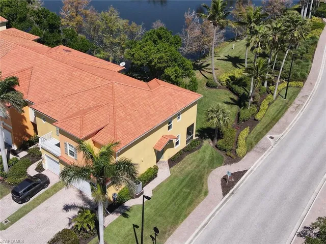 Aerial featuring a water view