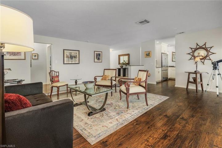 Beautiful wood flooring flows throughout