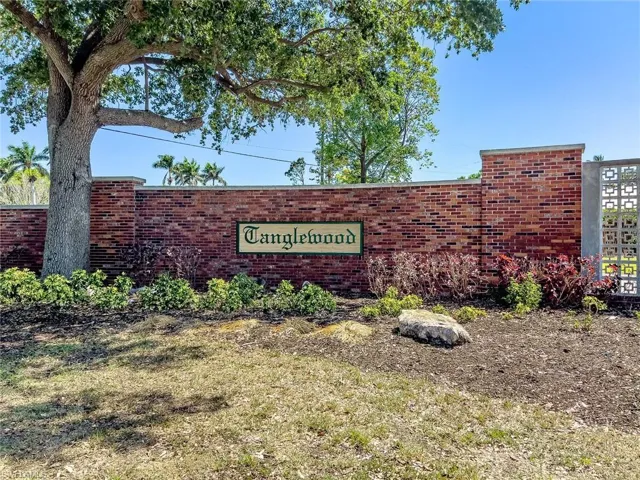 Tanglewood community entry sign.