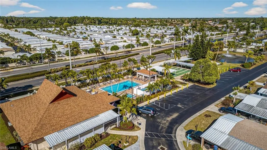 Aerial perspective of suburban area