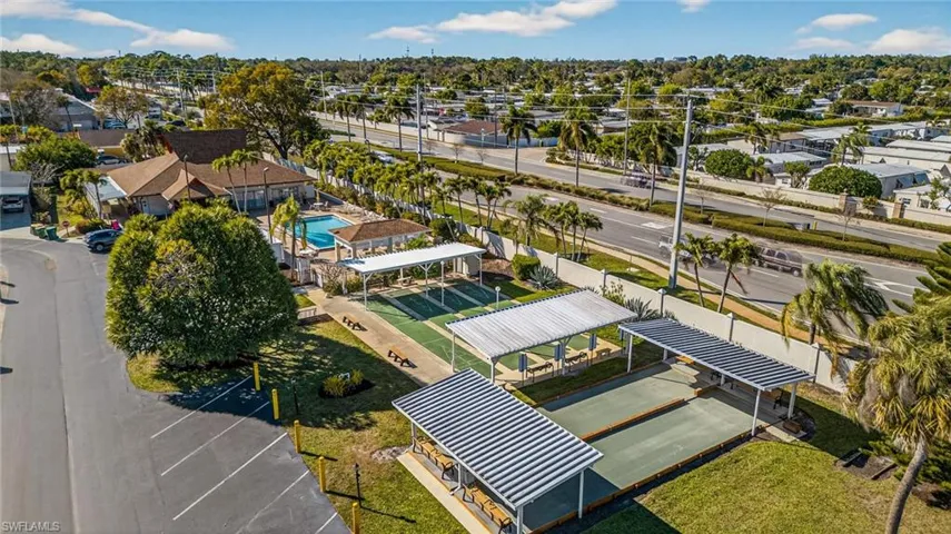 Aerial view of residential area