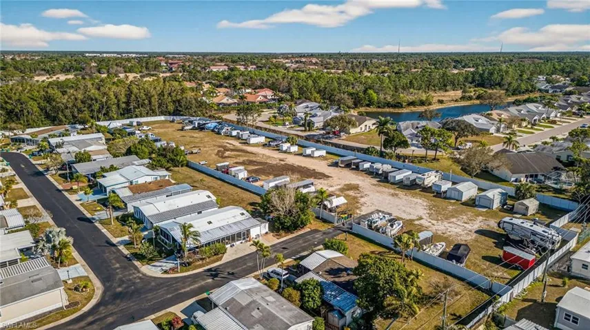 Aerial view of storage compound