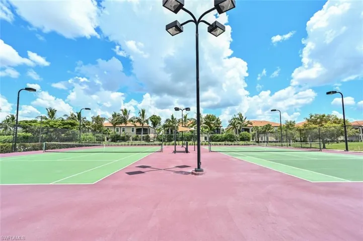 View of tennis court