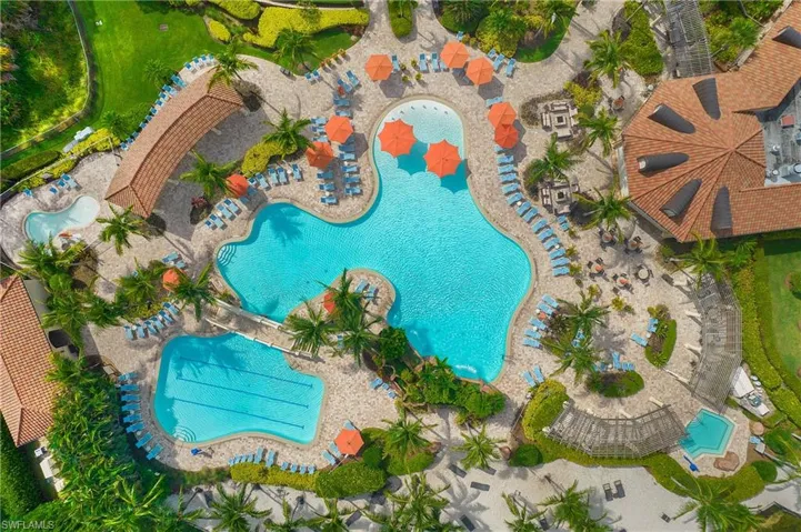 Large Community pool with waterfall features