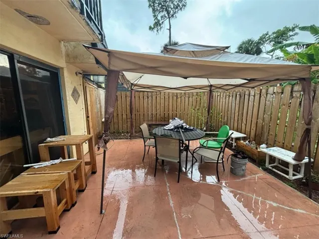 View of patio / terrace featuring a gazebo