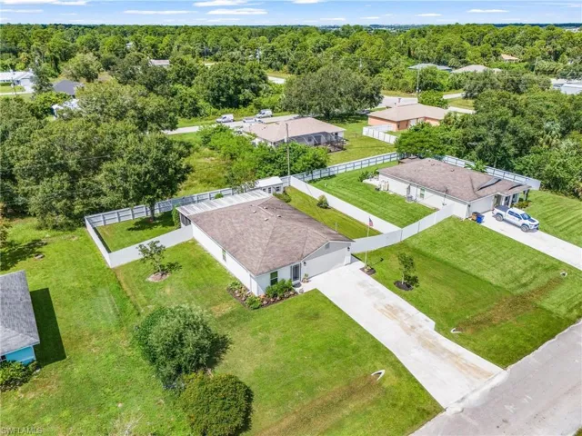Aerial perspective of suburban area