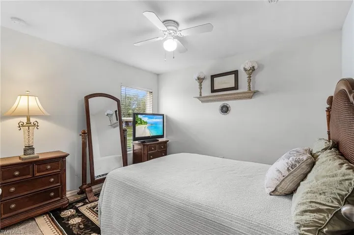 Bedroom with a ceiling fan
