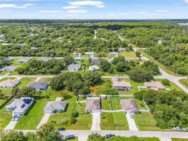 Aerial view of residential area