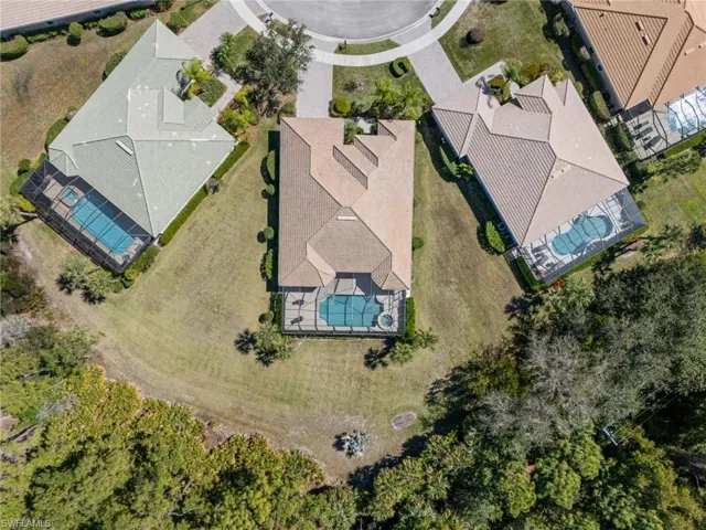 Aerial perspective of suburban area