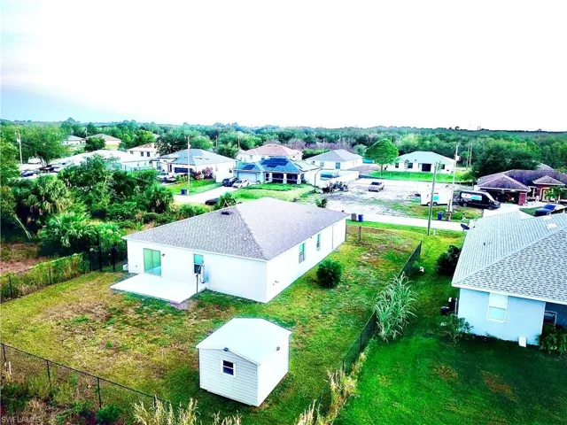 Aerial perspective of suburban area