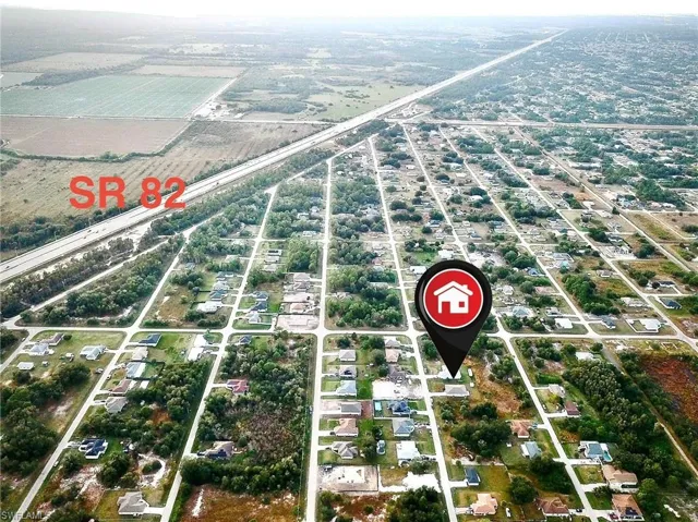 Aerial view of property's location with rural landscape