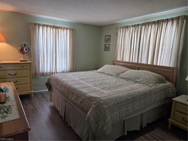 Primary bedroom easily accommodates a king-size bed.