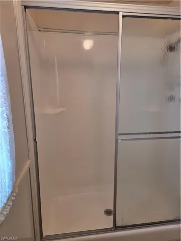 Shower in the primary bathroom.