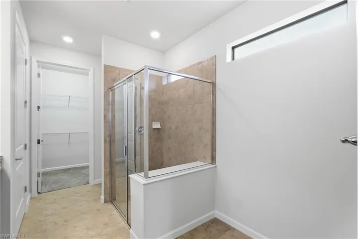Primary bathroom with walk-in shower
