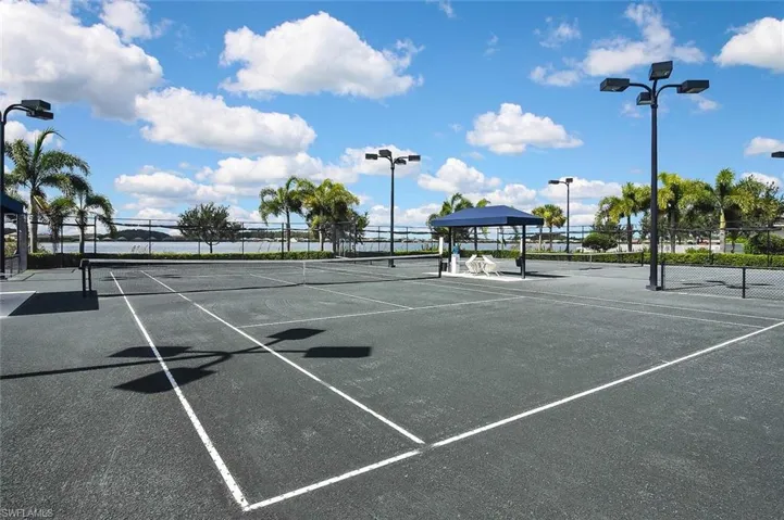View of tennis courts