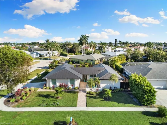 Aerial perspective of suburban area