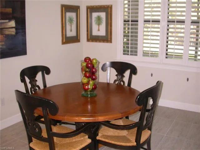 View of tiled dining space
