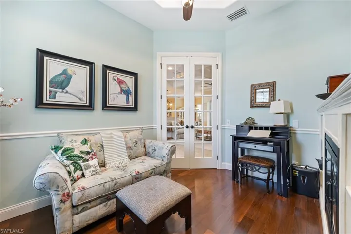 den/office with closet that could be used as a bedroom