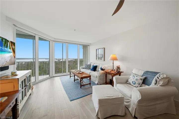Living Room with Bay Views, Impact Doors to Lanai