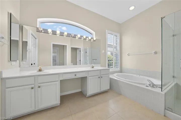 Master bathroom features dual sinks