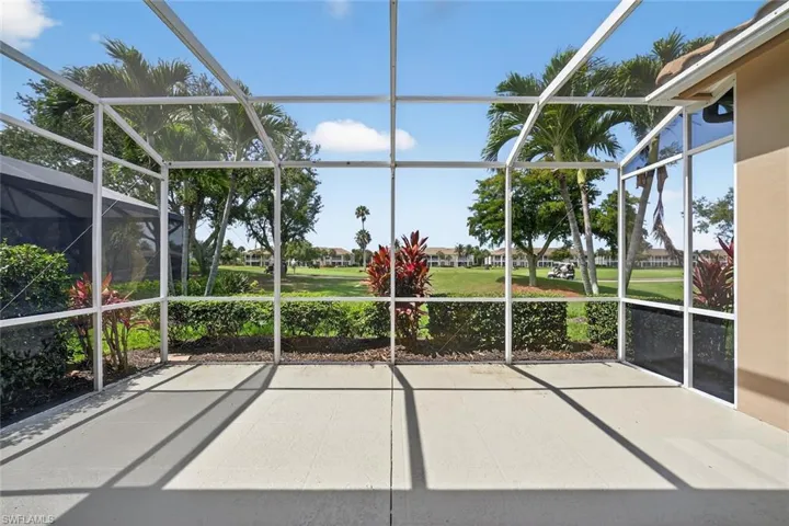 Big extended lanai facing the 11th fairway