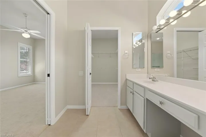 Walk in closet off the master bathroom