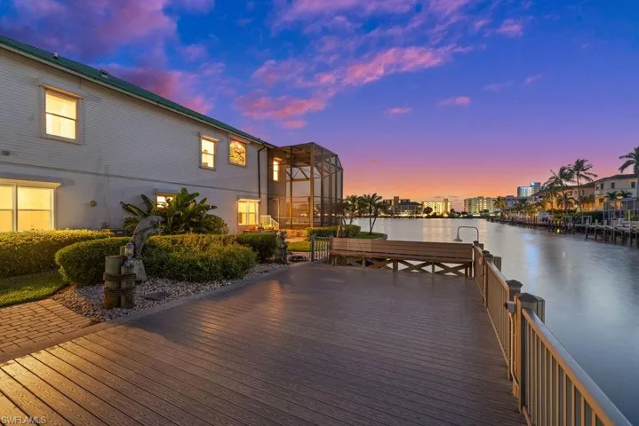 Deck at sunset with amazing bay views