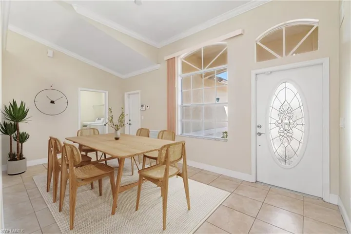 Room has been virtually staged to showcase potential furniture design layout.