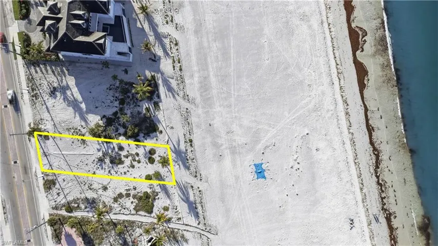 Aerial view of property's location with property parcel outlined - Virtually Edited Image