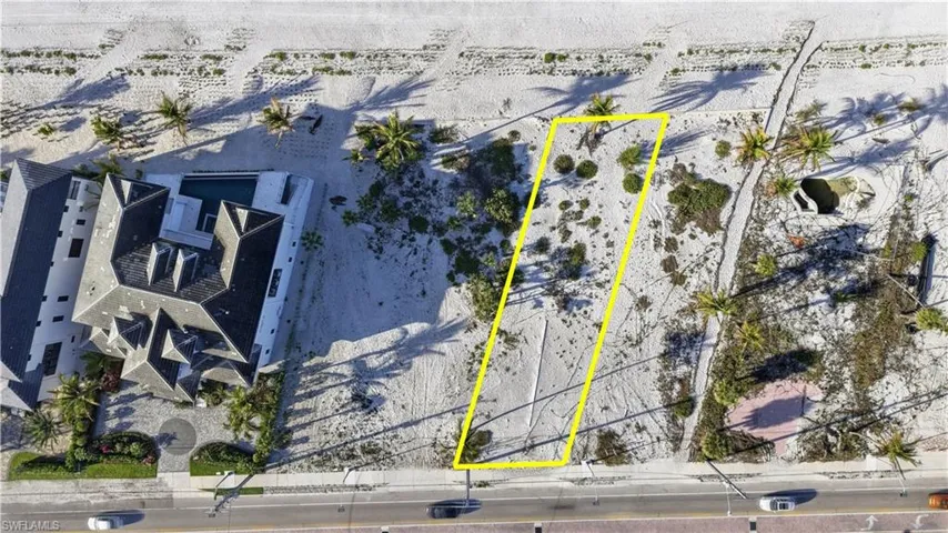 Aerial overview of property's location featuring property parcel outlined and a desert landscape - Virtually Edited Image