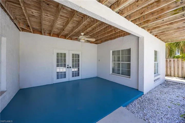 Covered space outside lower level