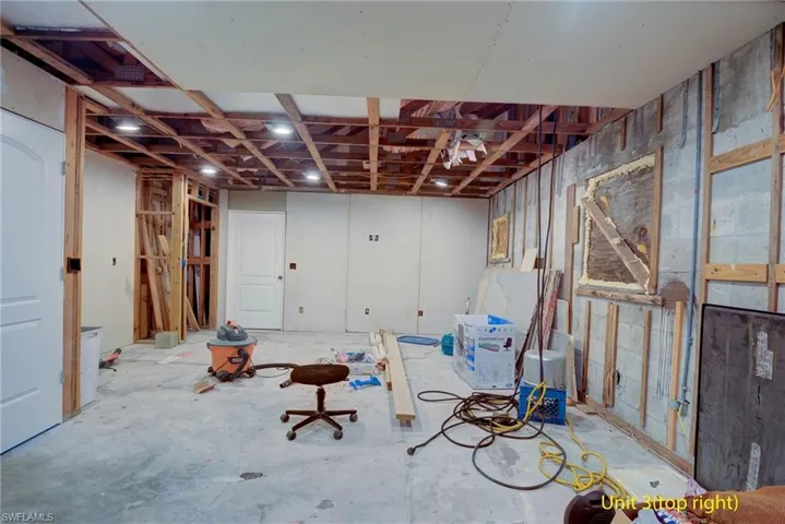 View of unfinished basement
