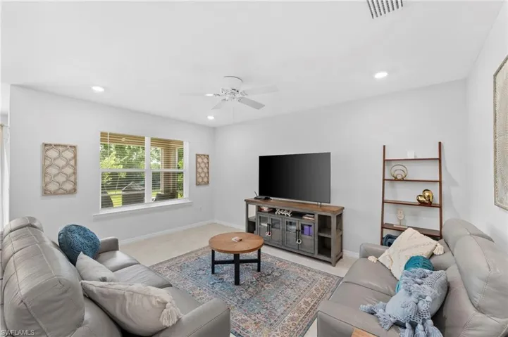Living room with ceiling fan