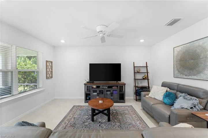 Living room with ceiling fan