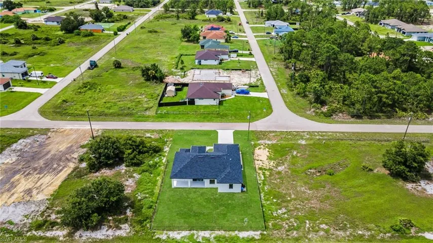 Aerial view of residential area