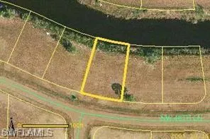 Plat Map. Illustrating the property's boundaries and its relation to surrounding parcels and a waterway