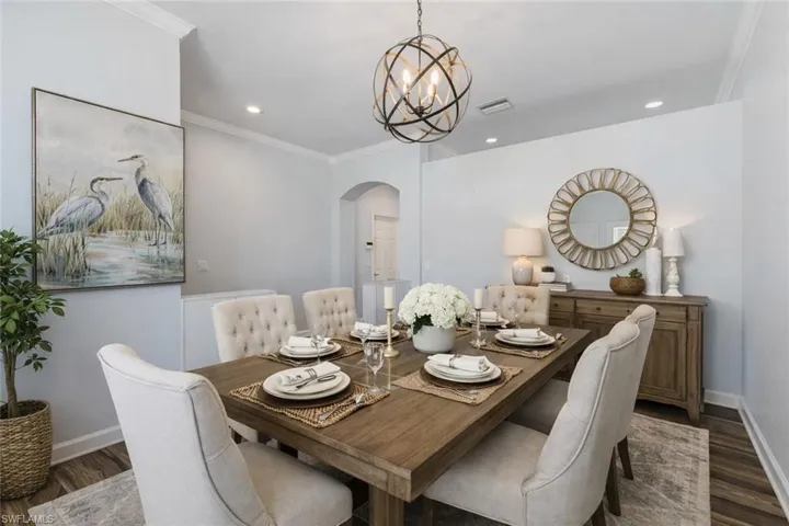 Dining/flex area virtually staged