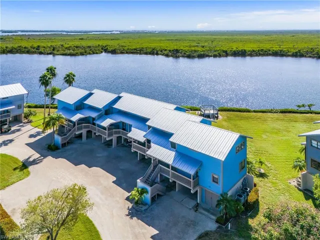 Drone / aerial view of a large body of water