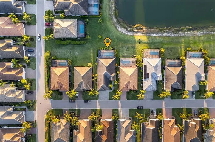 Drone / aerial view with a residential view